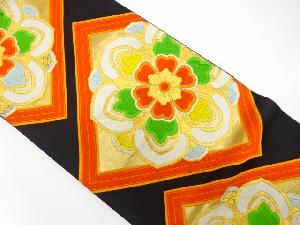 アンティーク　菱に華文模様織り出し袋帯(着用可)